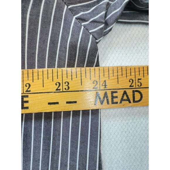 J. Jill Women's Rayon Button Down Shirt Stripe Size L White Gray Long Sleeve - Picture 9 of 13